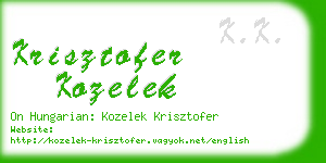 krisztofer kozelek business card